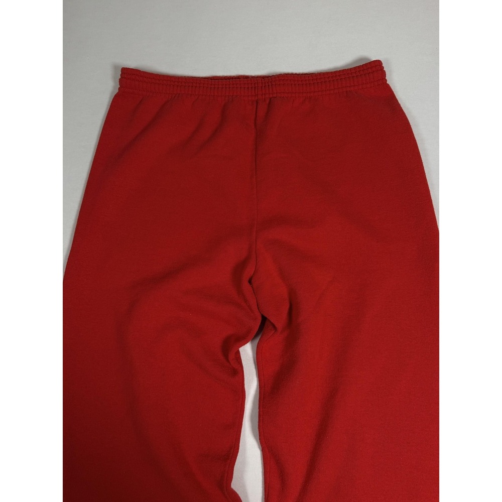 Vintage Jerzees Pants Mens Large Red Fleece Sweatpants Drawstring Elastic USA - Picture 10 of 15